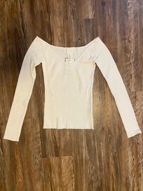 H&M Off the Shoulder White Sweater